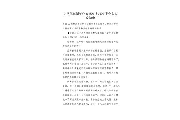 新年的作文