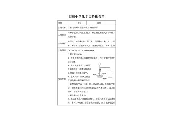 实验报告格式