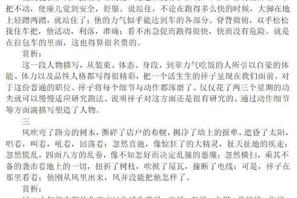 骆驼祥子句子赏析