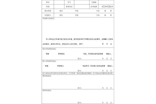 转专业原因