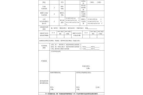 转专业原因