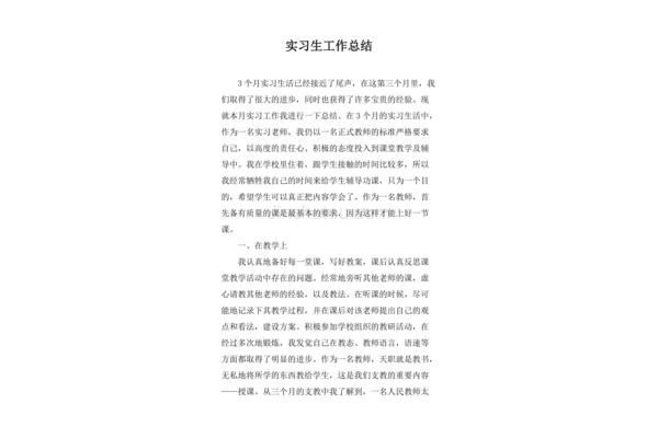 实习生工作总结