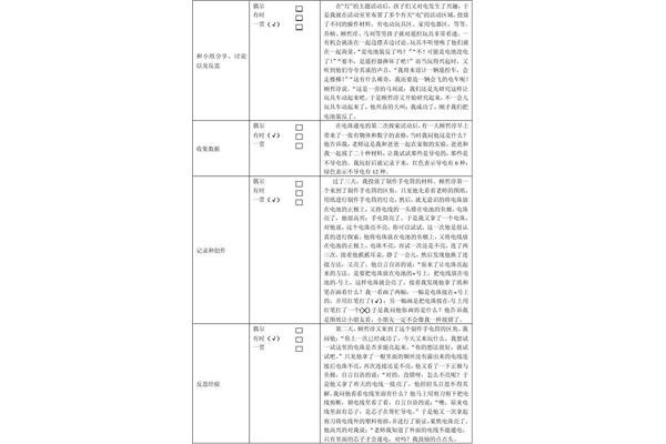 区角活动观察记录