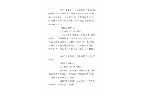 新年日记100字