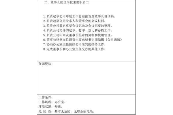 董事长助理职责