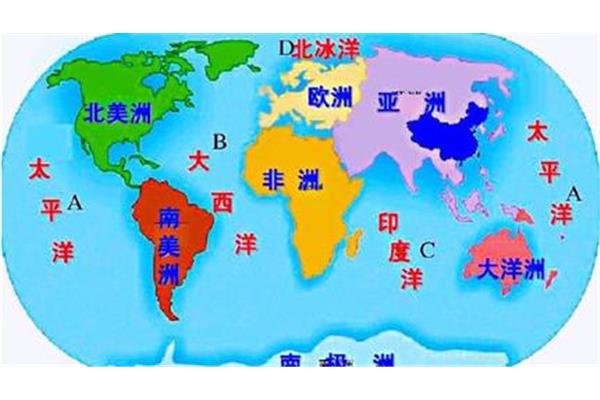 大洲大洋分布图