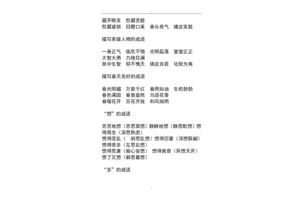 描写人物外貌成语