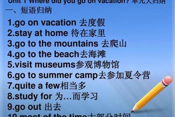 去度假英文