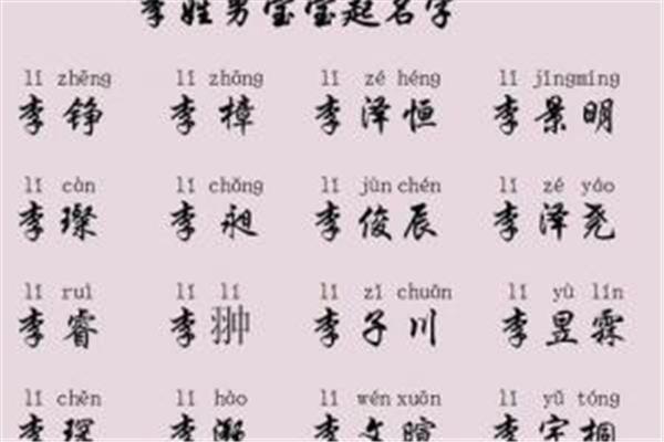 李姓男孩取名