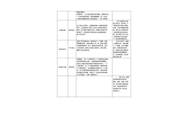 幼儿活动观察记录