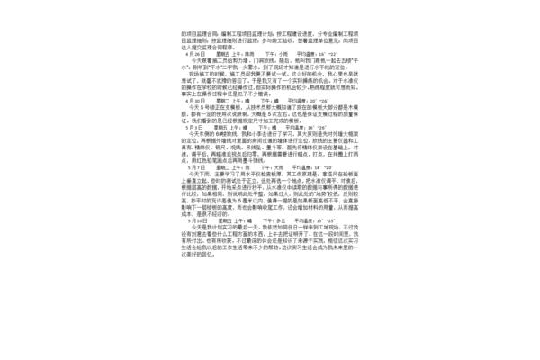 工地实习日记