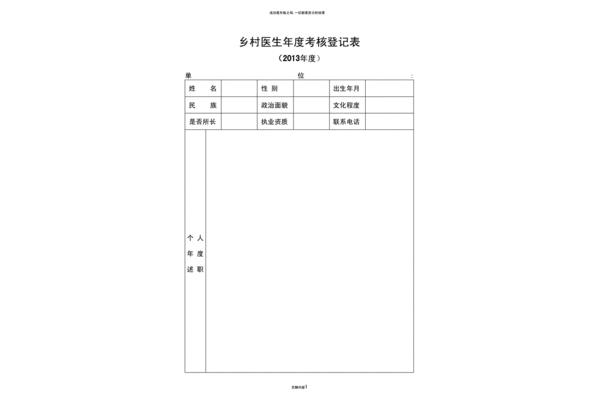 医师年度考核