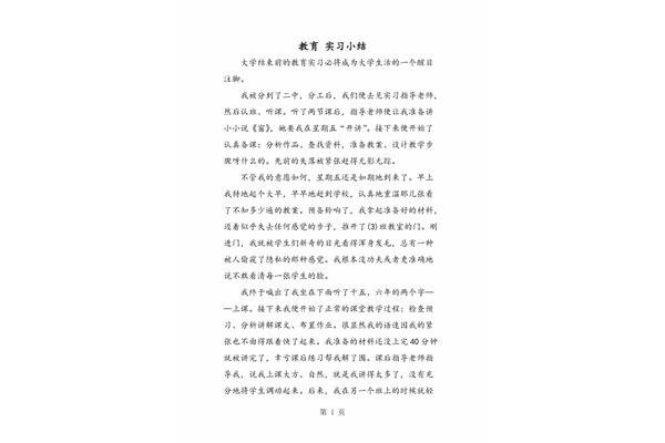 教育见习小结