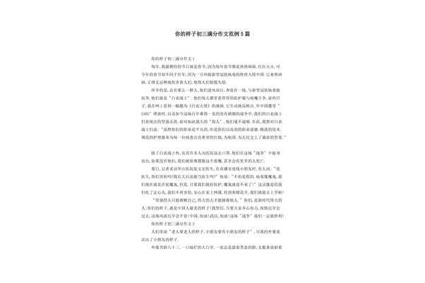 你的样子作文