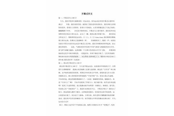 开幕式作文