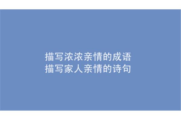 描写亲情的成语