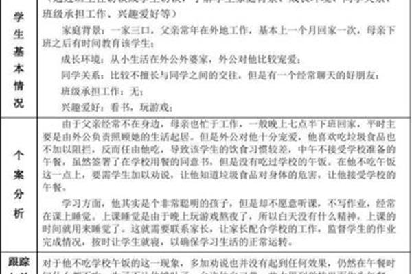 学生个案分析