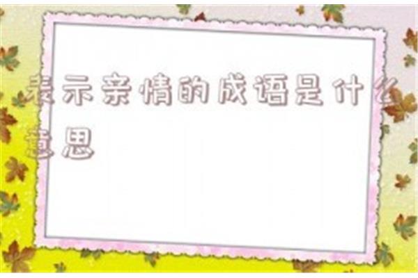 描写亲情的成语