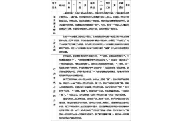 学生个案分析
