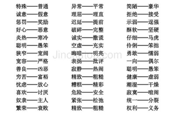 普通的反义词