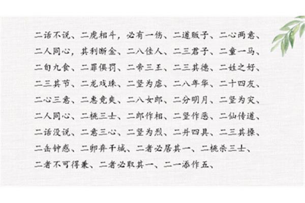 二的成语开头
