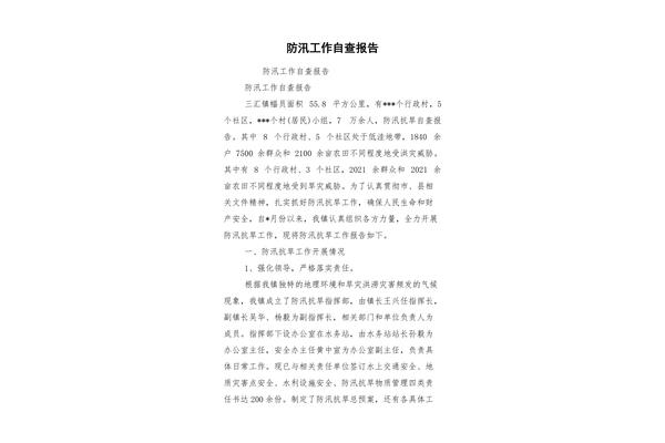 企业自查报告范文