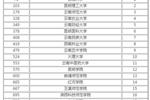 云南大学全国排名