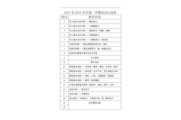 舞蹈教学计划