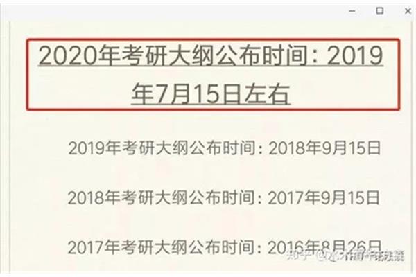 2020考研时间