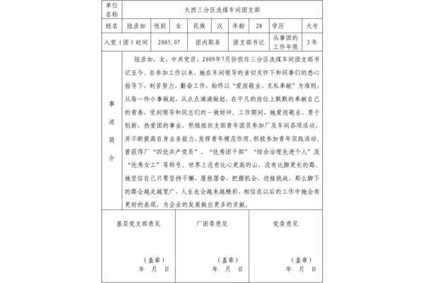 团支书主要事迹