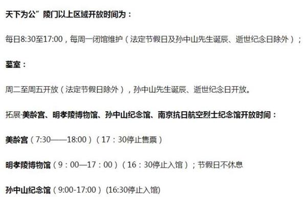 中山陵几点开门