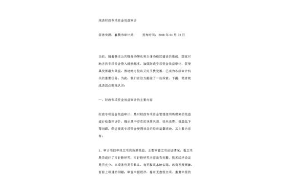 专项资金审计