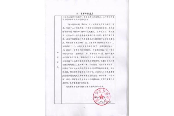推荐单位意见