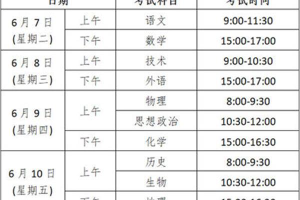 浙江省高考时间