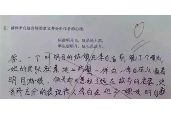 小学生搞笑作业