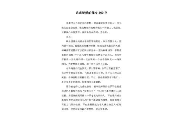 梦想作文800字