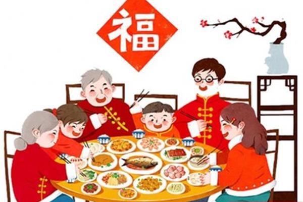 年夜饭卡通图片