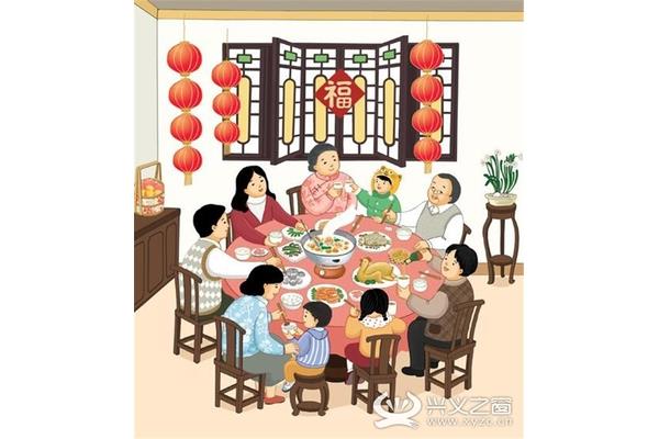 年夜饭卡通图片