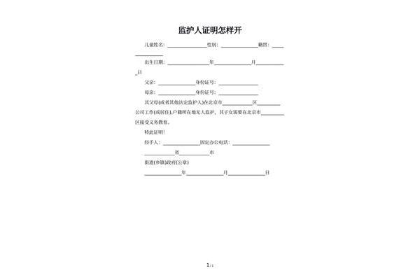 监护人证明