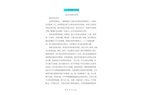 cad实训报告