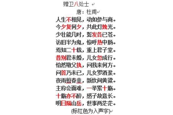 赠卫八处士