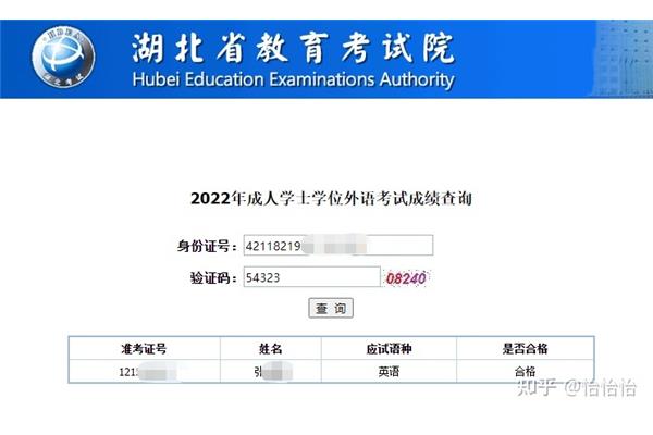 湖北自考成绩查询