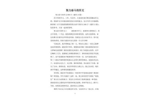 努力作文800字