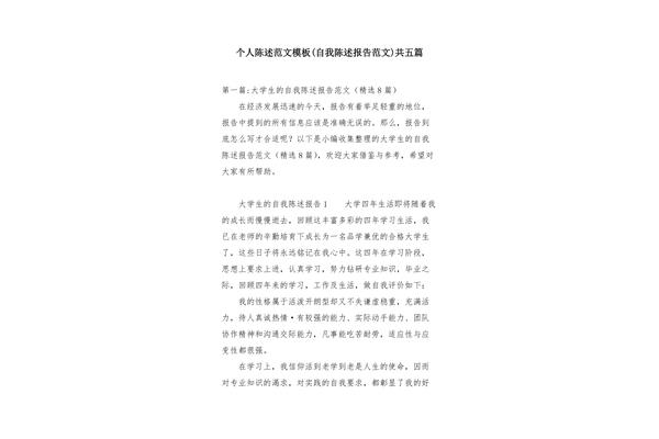 个人陈述报告
