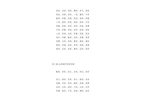 写雨的四字词语