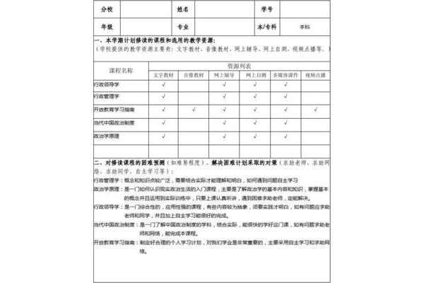 本学期学习计划