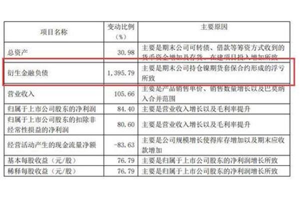衍生金融负债