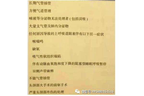 气管插管适应症