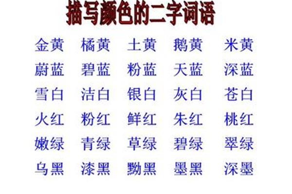 描写颜色的词语