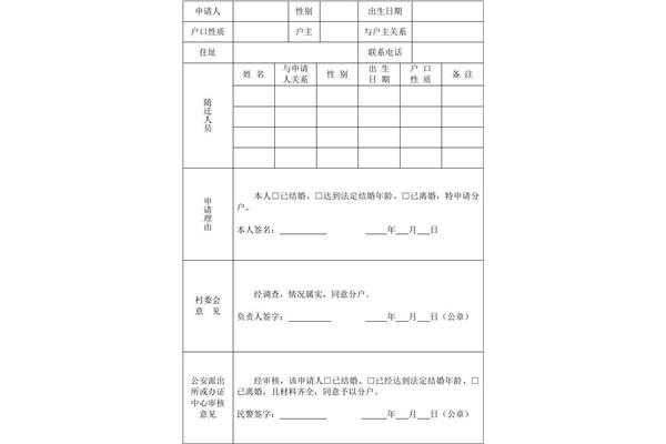分户协议书范本